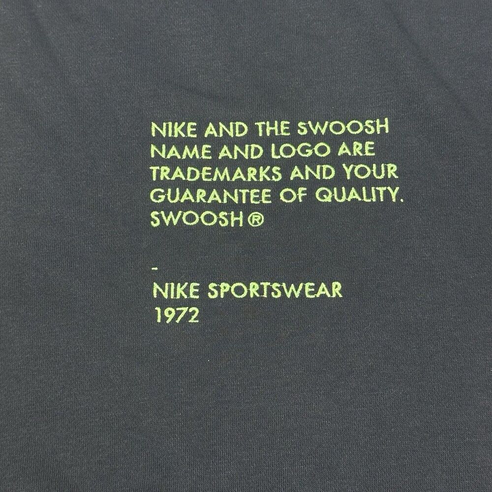 Nike Sportswear Swoosh Embroidered Black Green Pullover Sweatshirt Double Large - Picture 3 of 11